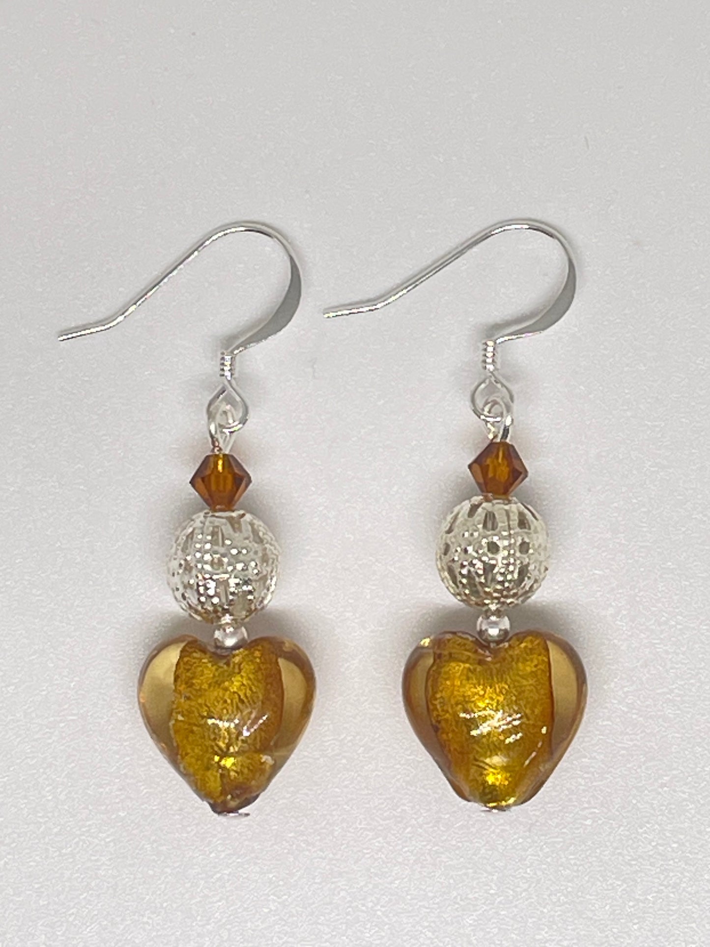 Repurposed Foil Glass Bead Earrings