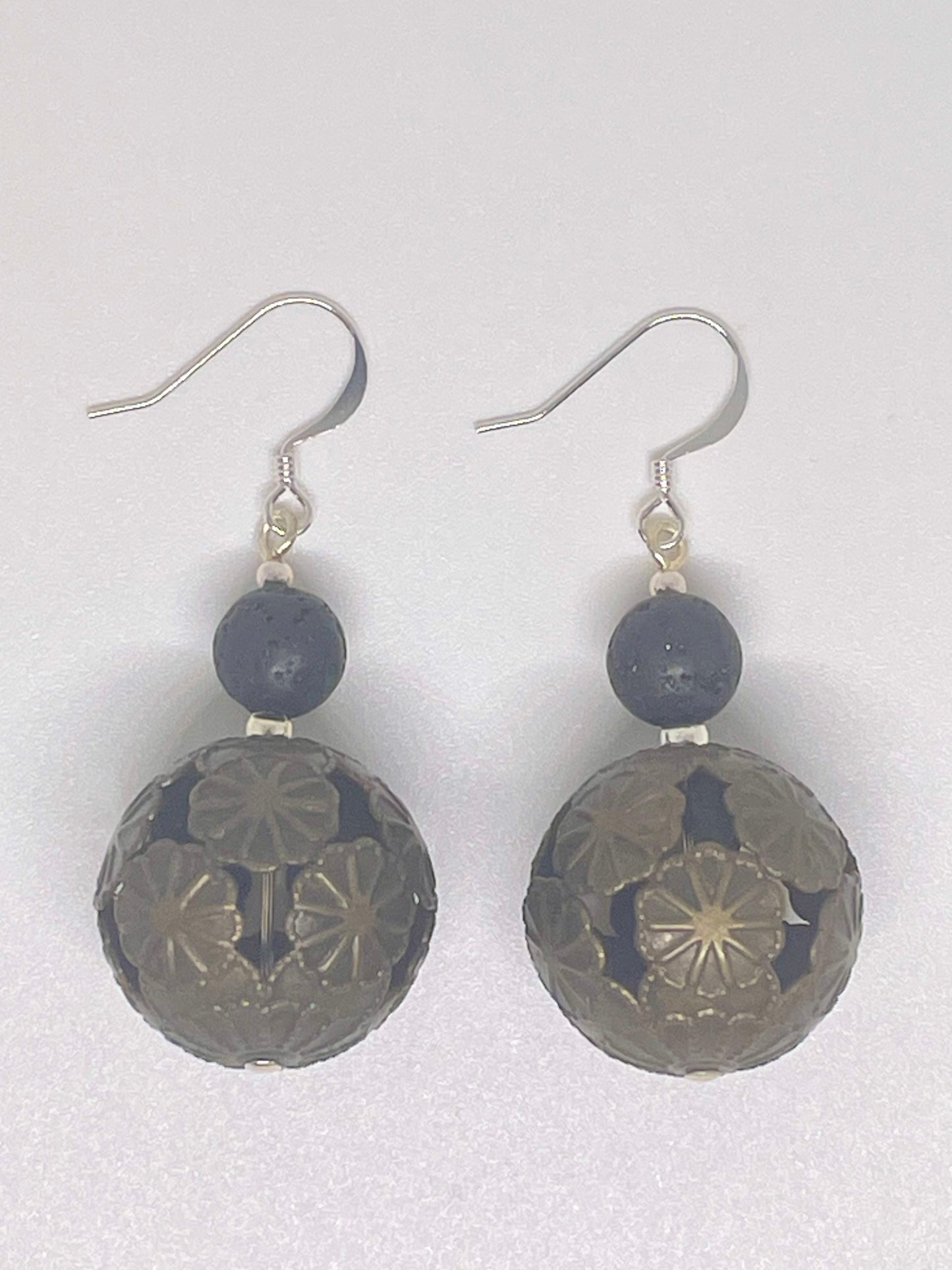 Repurposed Flower Bead Earrings