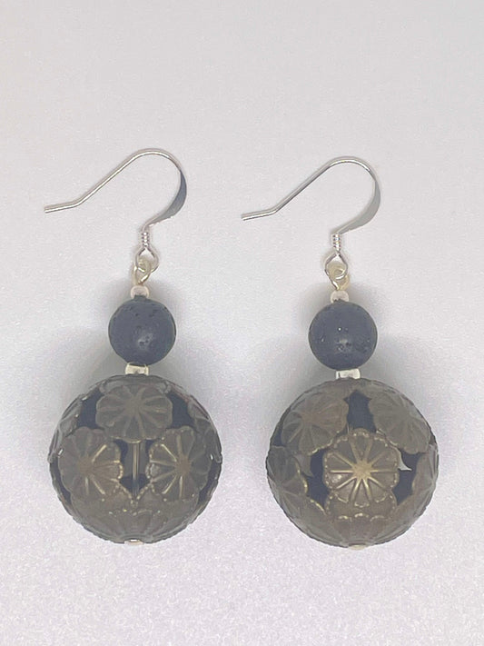 Repurposed Flower Bead Earrings