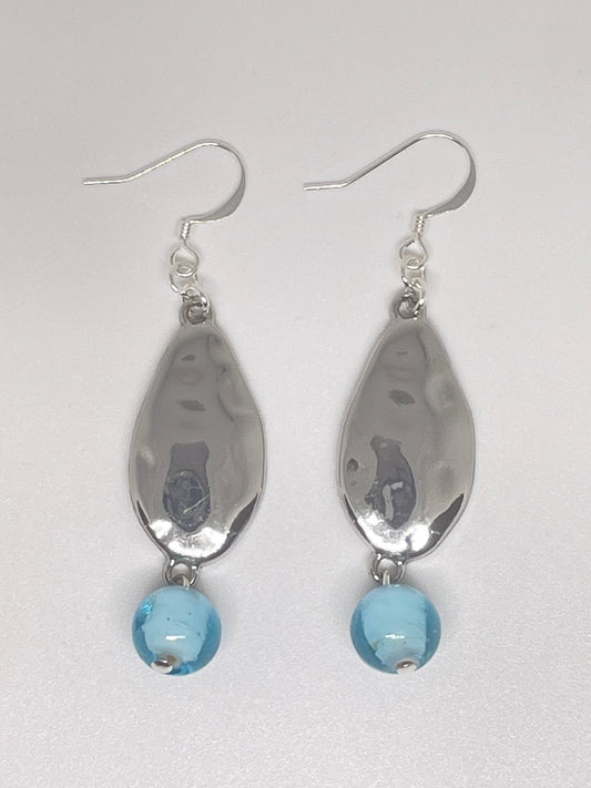 Repurposed Metal and Glass Bead Earrings
